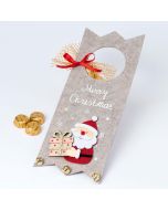 Decorazione porta Babbo Natale con jingle bells 3 cioccolati