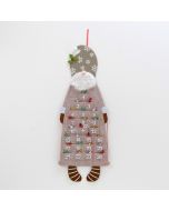 Felt advent calendar 84cm. beige Gnome 24 minifruits