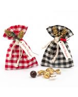 Checked cotton bag 3croki-chocMerry Christmas  2assorted