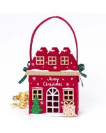 Cesto casa Merry Christmas fieltro rojo, lame 15 croki-choc