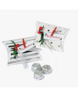 Silver polka dots & stripes box  holly 3 chocolates asst.2