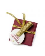 Scatola bordeaux mollette dorate Merry Christmas 1cioccolato