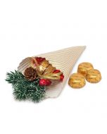 Golden striped cone fir branch and pineapple 3 chocolates*