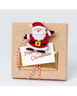 Kraft box 2 Neapolitan Santa Claus felt with wooden clamp