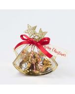 Boîte lignes dorées 4 croki-choc, carte Merry X'mas