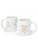 Tazza ceramica fiocchi di neve con messaggio scatola regalo