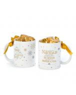 Ceramic mug snowflakes with message 6choc in gift box