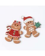 Gingerbread wooden sticker 2models assorted 4,5cm.