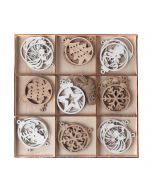 Box of 27 Christmas balls with twine Ø5.3cm