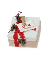 Christmas wooden box with Merry Christmas card 5cora-choc 8x5x8cm