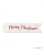 Bigliettino Merry Christmas con stelle 6,5cm