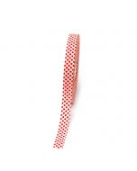 Ruban blanc points rouges 15mm x 50m