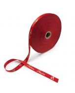 Red two face satin ribbon 15mm Feliz Navidad, rolls of approximately 100 meters