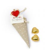 Cono Pinza corazón San Valentín  2cora-choc 6x5x16 cm.