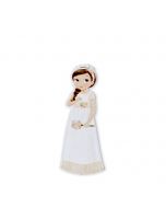 Figura 5,5 cm. con adesivo bambina comunione romantica