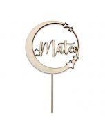 Cake topper, Luna y Estrellas, 1 nombre personalizable