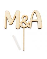 Cake topper con iniziali 14cm. personalizzato