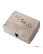 Cofre madera personalizado 23x17cm Toda historia de amor...