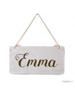 Personalized wooden picture 22,5x11,5cm.