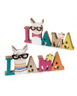 Wooden llama sign 19x10cm.