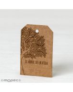 Tarjetas kraft rectangular, El árbol de la vida, 3,2x5cm.