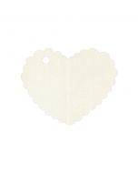 Bigliettino ondulato cuore bianco 5x4cm (prezzox30u)