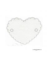 Tarjeta blanca corazón 2 agujeros 5x4cm (preciox30u) min.30