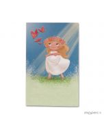 Blonde girl in the grass card, price of 25 units