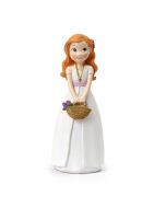 Cake topper Communion girl basket flowers 15,5 cm