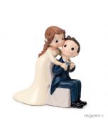 Pop&Fun cake topper sitting groom 14x14cm