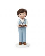 Figura pastel Comunión niño chaleco y biblia 13cm.