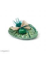 Tropical leaf resin plate 1chocolate 10x11,5cm.