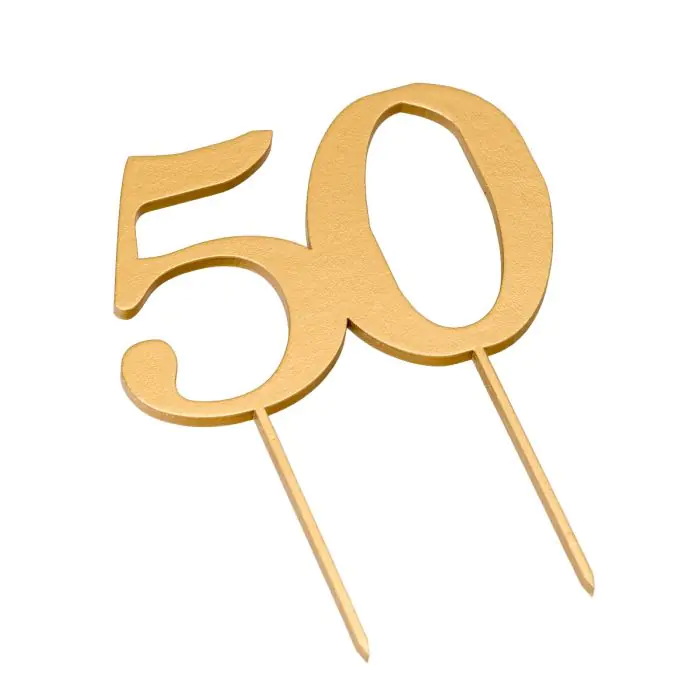 Gold Glitter Acrylic 50 Cake Topper | 50th Birthday Ideas | Party Supplies  | Party Pieces
