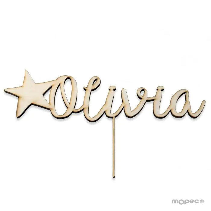 Cake topper personalizzato in legno con nomi