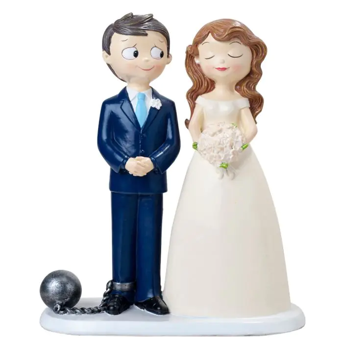 Figura para tarta de bodas novios condenados 22cm | Mopec