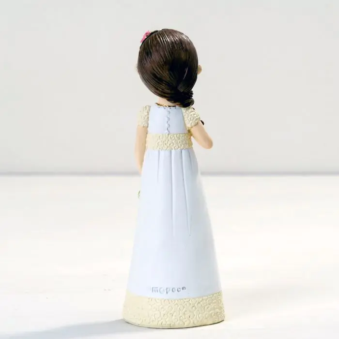 Figurine gâteau en résine fille romantique Communion 16,5 cm